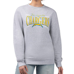 Los Angeles Chargers Starter Women's Arch Stripe Fleece Pullover Sweatshirt - Gray - NFL