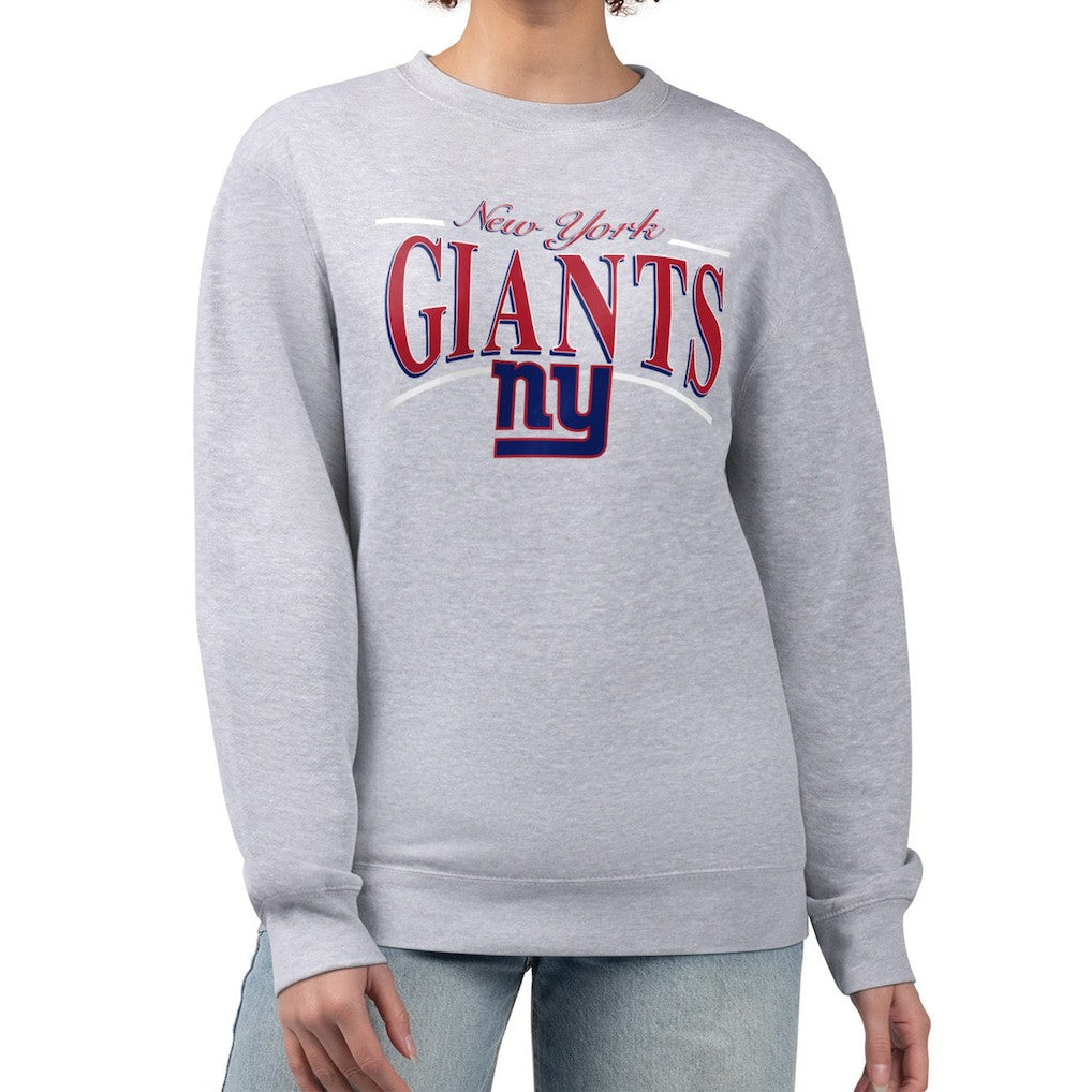 New York Giants Starter Women's Arch Stripe Fleece Pullover Sweatshirt - Gray - NFL