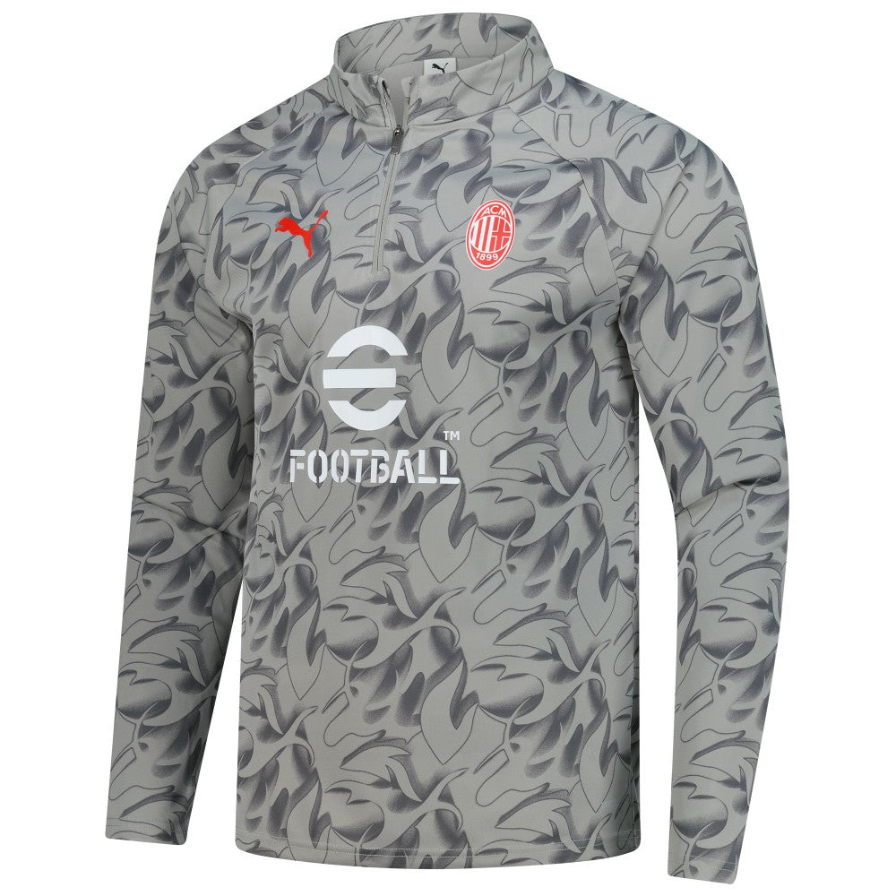 Puma - AC Milan 2025/26 Pre-Match dryCell Quarter-Zip Top - Gray