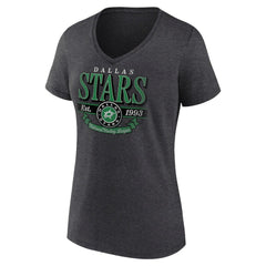 Dallas Stars Women's Retro Banner V-Neck T-Shirt - Charcoal | NHL discount