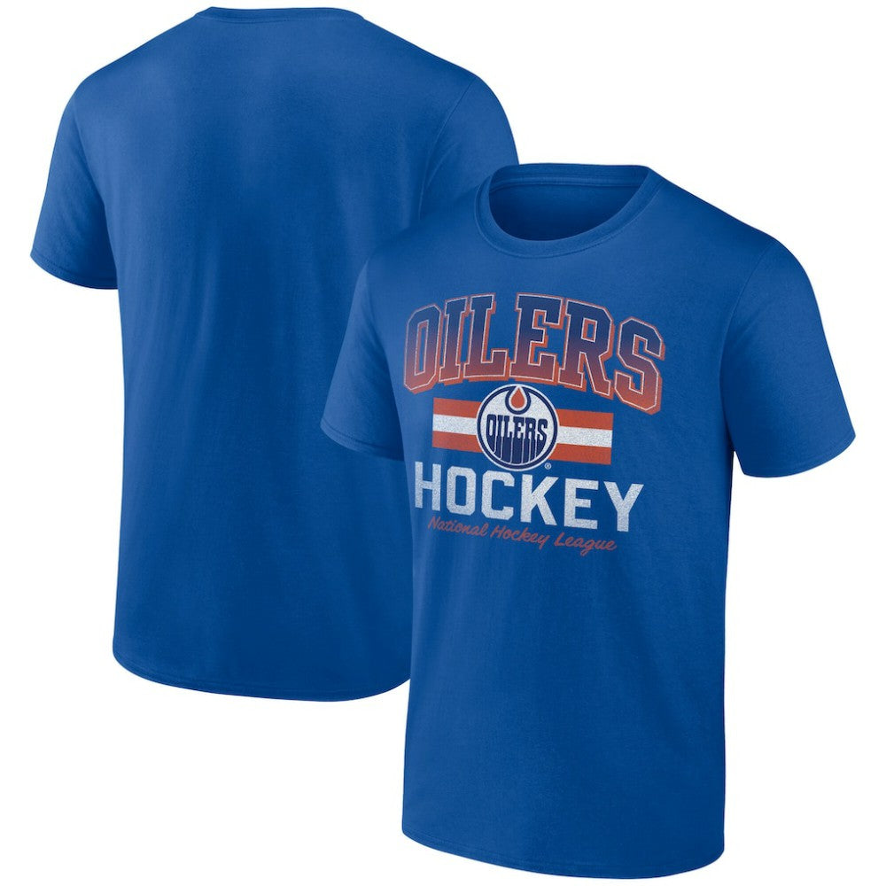 Edmonton Oilers Retro Stripe T-Shirt - Royal | NHL discount