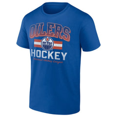 Edmonton Oilers Retro Stripe T-Shirt - Royal | NHL discount