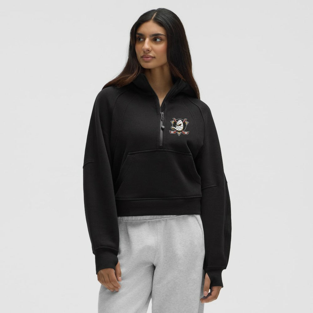 Anaheim Ducks lululemon Women's Scuba Oversized Half-Zip Hoodie - Black | NHL Clearance