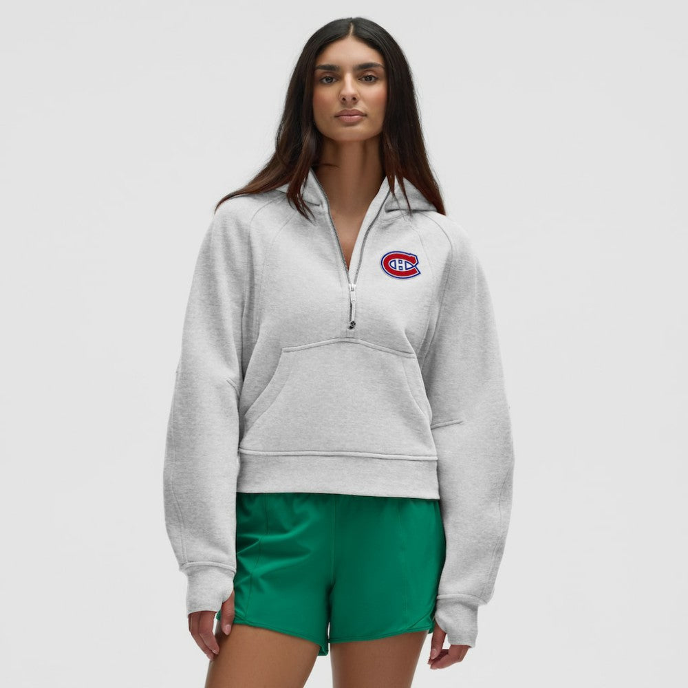 Montreal Canadiens lululemon Women's Scuba Oversized Half-Zip Hoodie - Heathered Core Ultra Light Grey | NHL Lifestyle