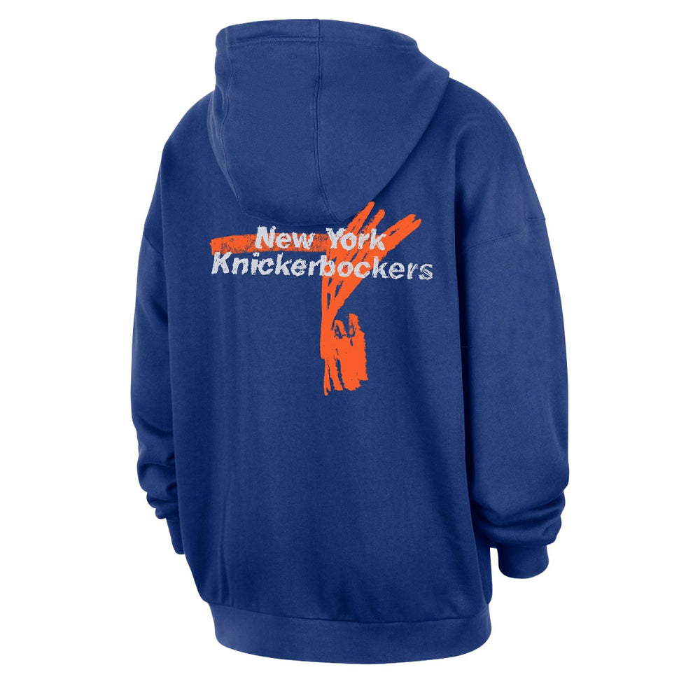 Nike New York Knicks Courtside Club Premium Hoodie Blue