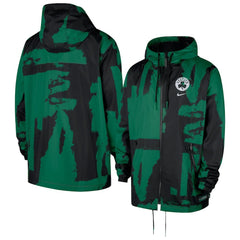 Nike Boston Celtics Courtside Club Premium Woven Full-Zip Hooded Jacket Black/Kelly Green