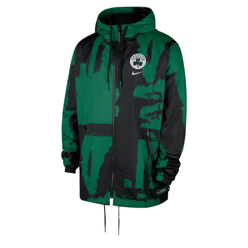 Nike Boston Celtics Courtside Club Premium Woven Full-Zip Hooded Jacket Black/Kelly Green