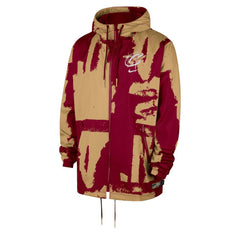 Nike Cleveland Cavaliers Courtside Club Premium Woven Full-Zip Hooded Jacket Wine/Gold