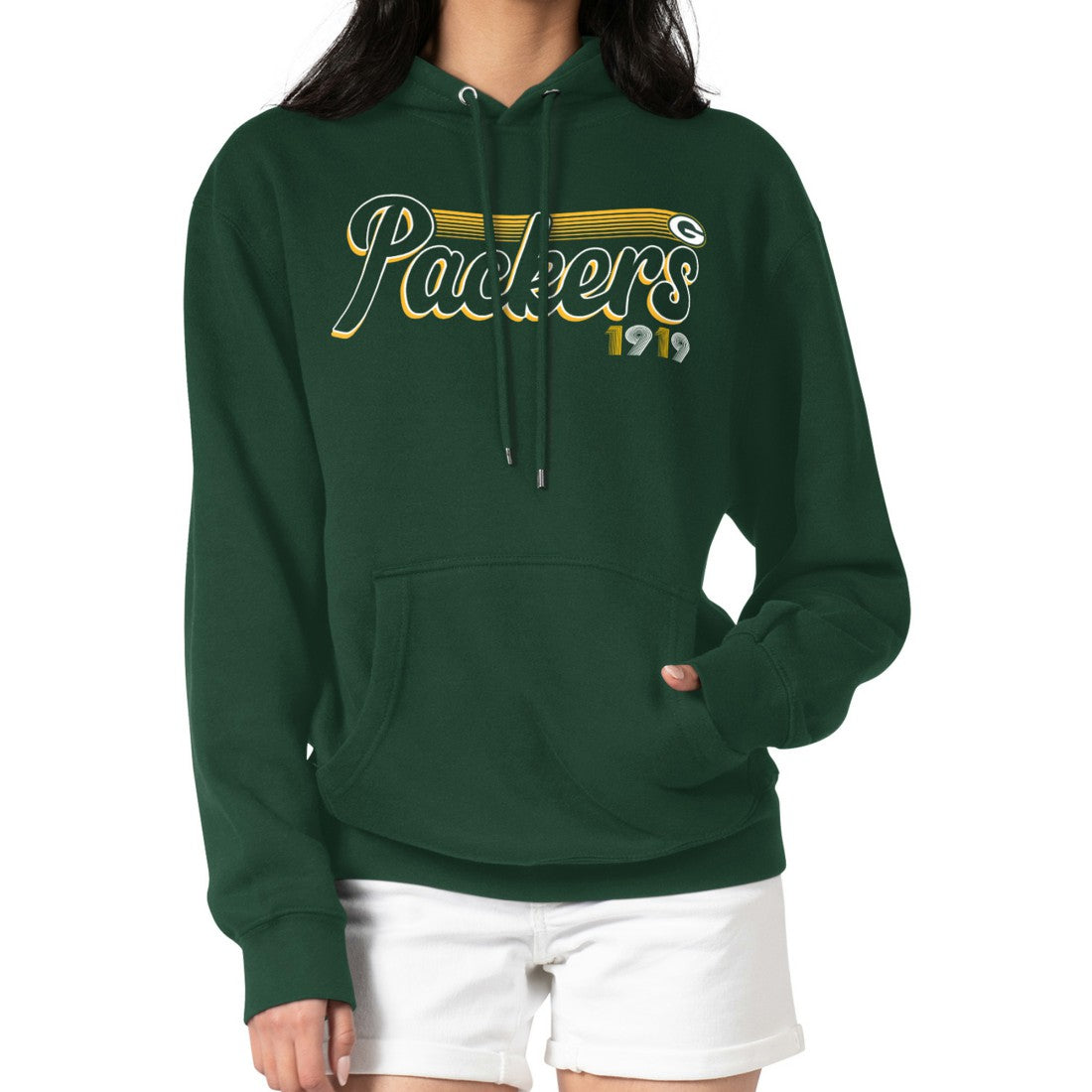 Green Bay Packers Starter Women's Groovy Script Pullover Hoodie - Green - NFL