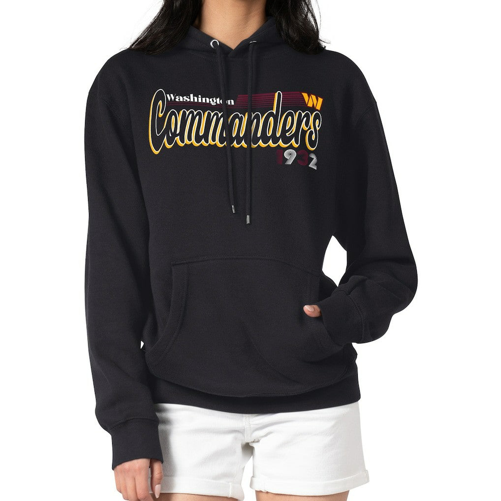 Washington Commanders Starter Women's Groovy Script Pullover Hoodie - Black - NFL