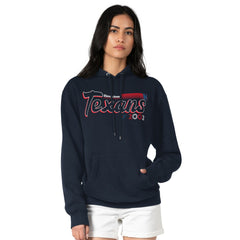 Houston Texans Starter Women's Groovy Script Pullover Hoodie - Navy - NFL