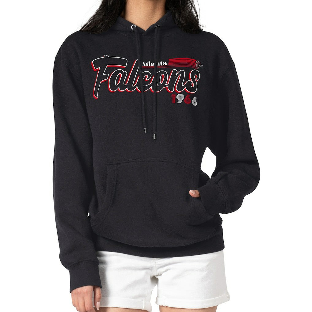 Atlanta Falcons Starter Women's Groovy Script Pullover Hoodie - Black - NFL