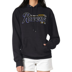Baltimore Ravens Starter Women's Groovy Script Pullover Hoodie - Black - NFL