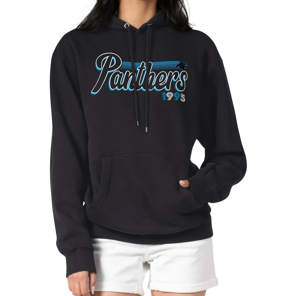 Carolina Panthers Starter Women's Groovy Script Pullover Hoodie - Black - NFL