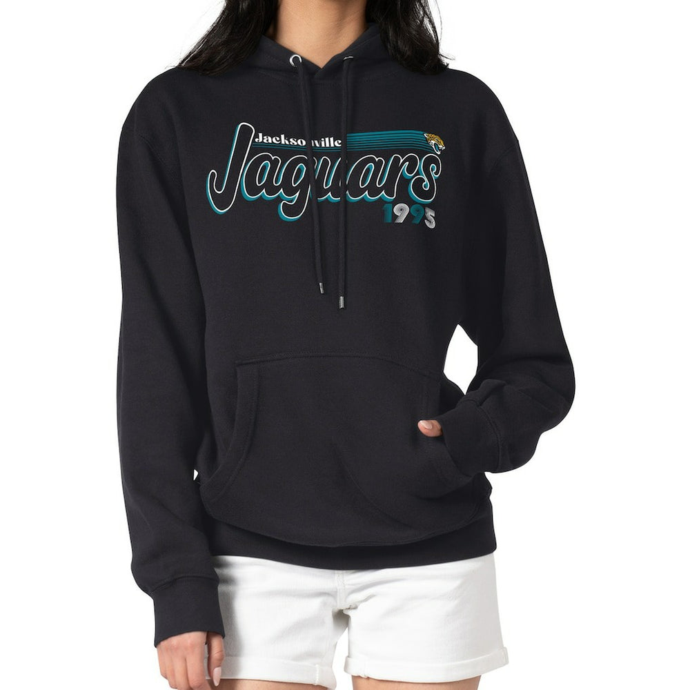 Jacksonville Jaguars Starter Women's Groovy Script Pullover Hoodie - Black - NFL