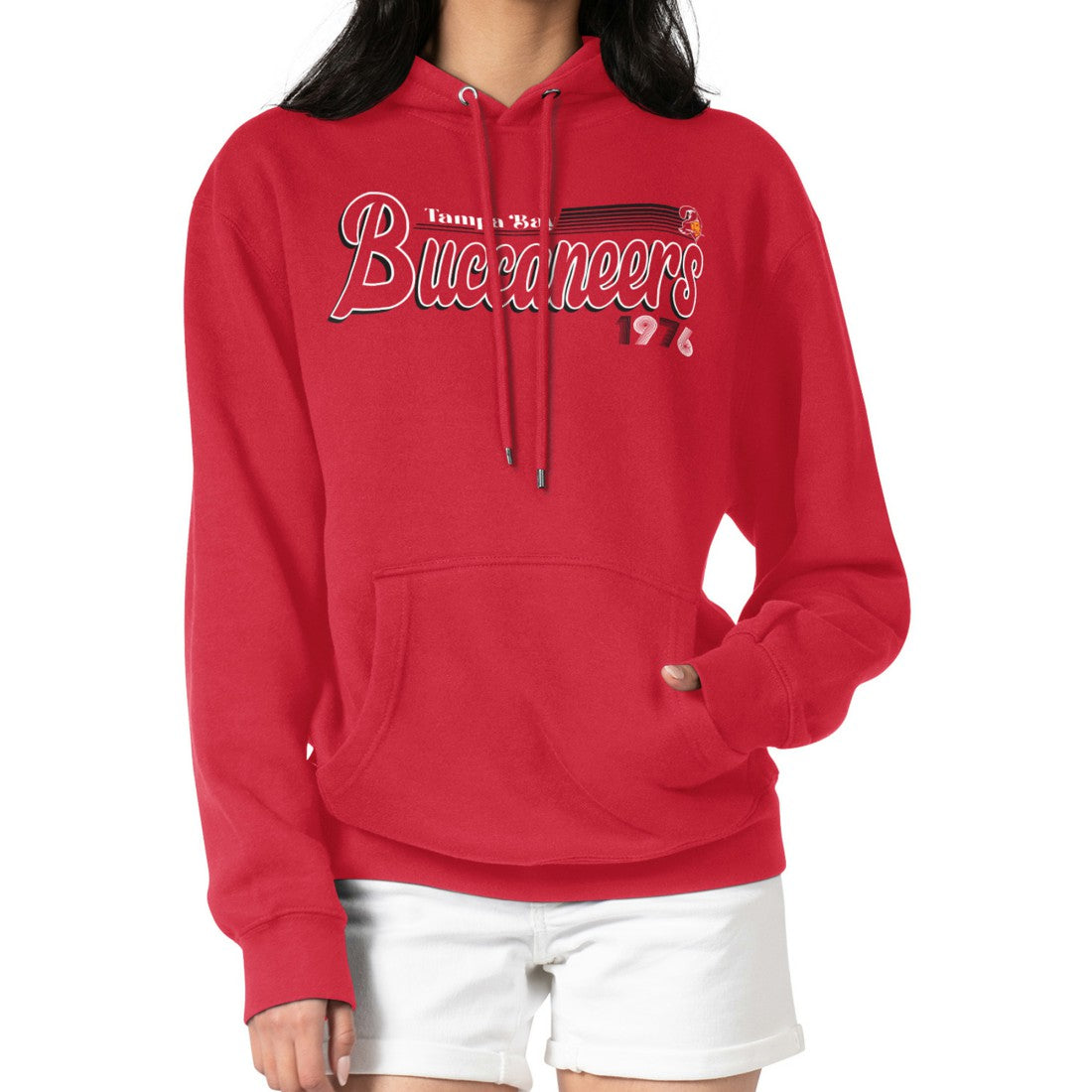 Tampa Bay Buccaneers Starter Women's Groovy Script Pullover Hoodie - Red - NFL