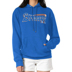 Denver Broncos Starter Women's Groovy Script Pullover Hoodie - Royal - NFL