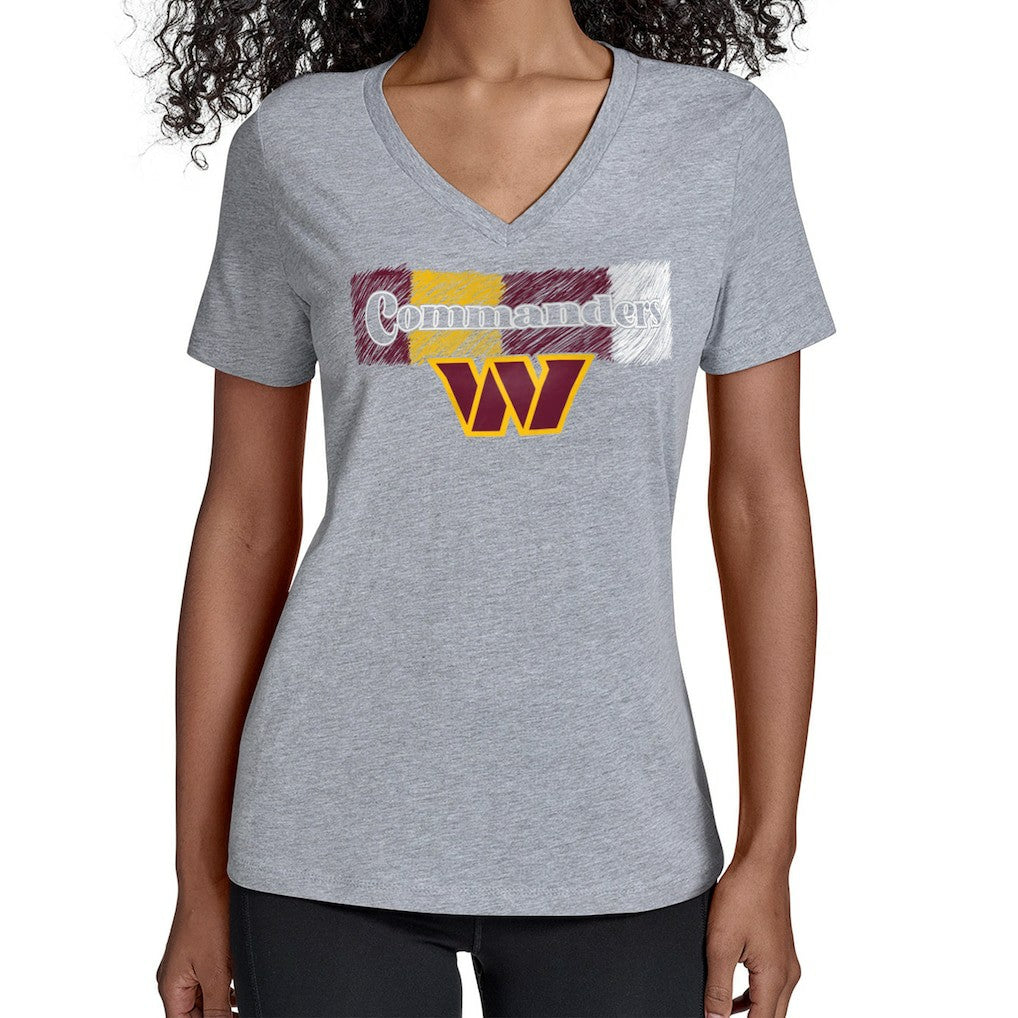 Washington Commanders Starter Women's Color Shading V-Neck T-Shirt - Gray - NFL