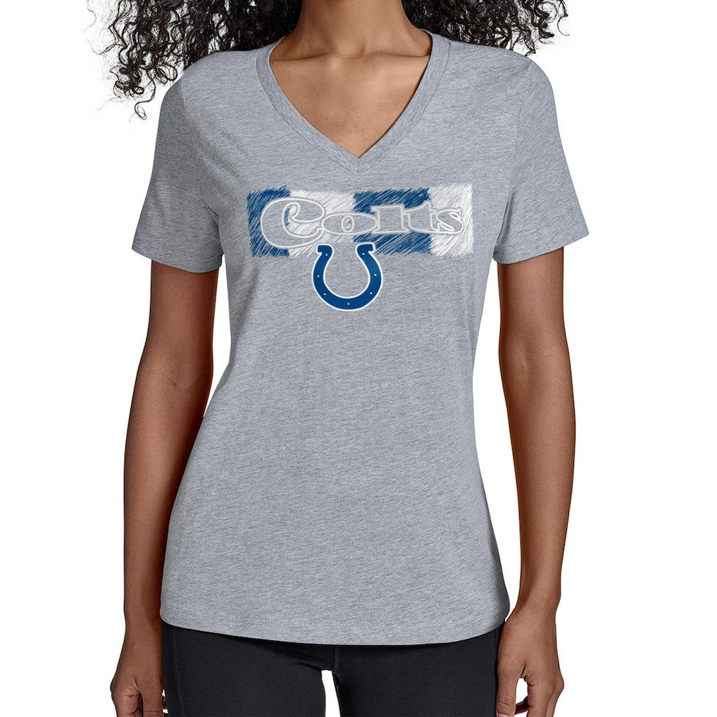 Indianapolis Colts Starter Women's Color Shading V-Neck T-Shirt - Gray - NFL