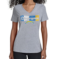 Los Angeles Chargers Starter Women's Color Shading V-Neck T-Shirt - Gray - NFL