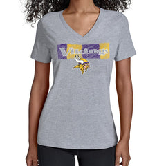 Minnesota Vikings Starter Women's Color Shading V-Neck T-Shirt - Gray - NFL