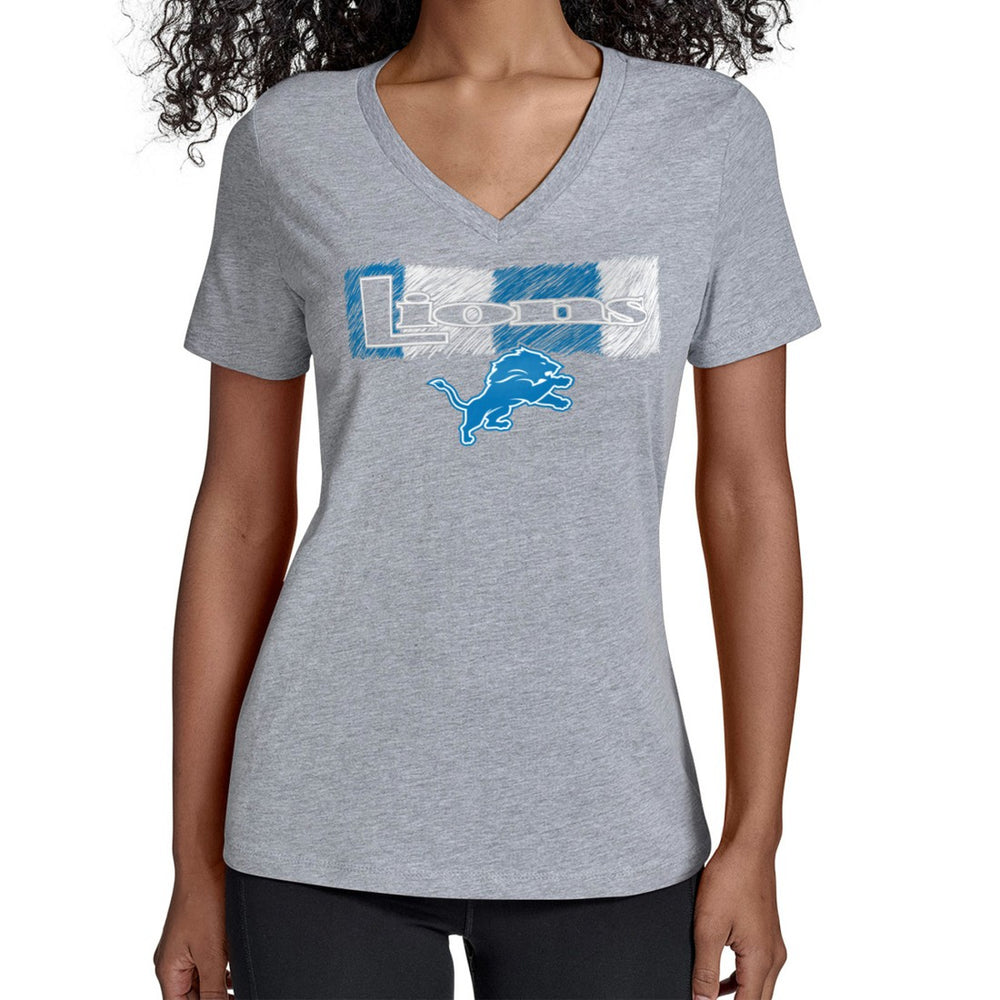 Detroit Lions Starter Women's Color Shading V-Neck T-Shirt - Gray - NFL