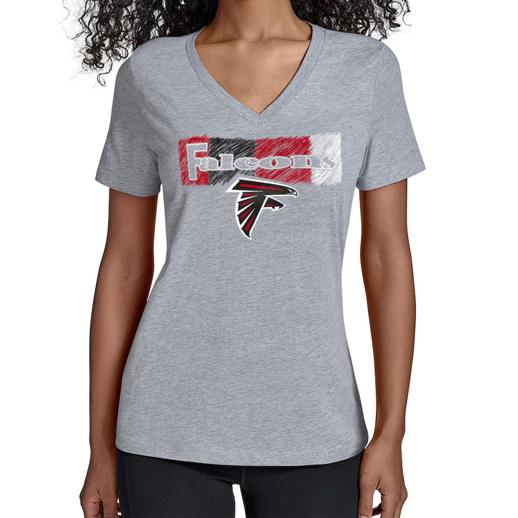 Atlanta Falcons Starter Women's Color Shading V-Neck T-Shirt - Gray - NFL
