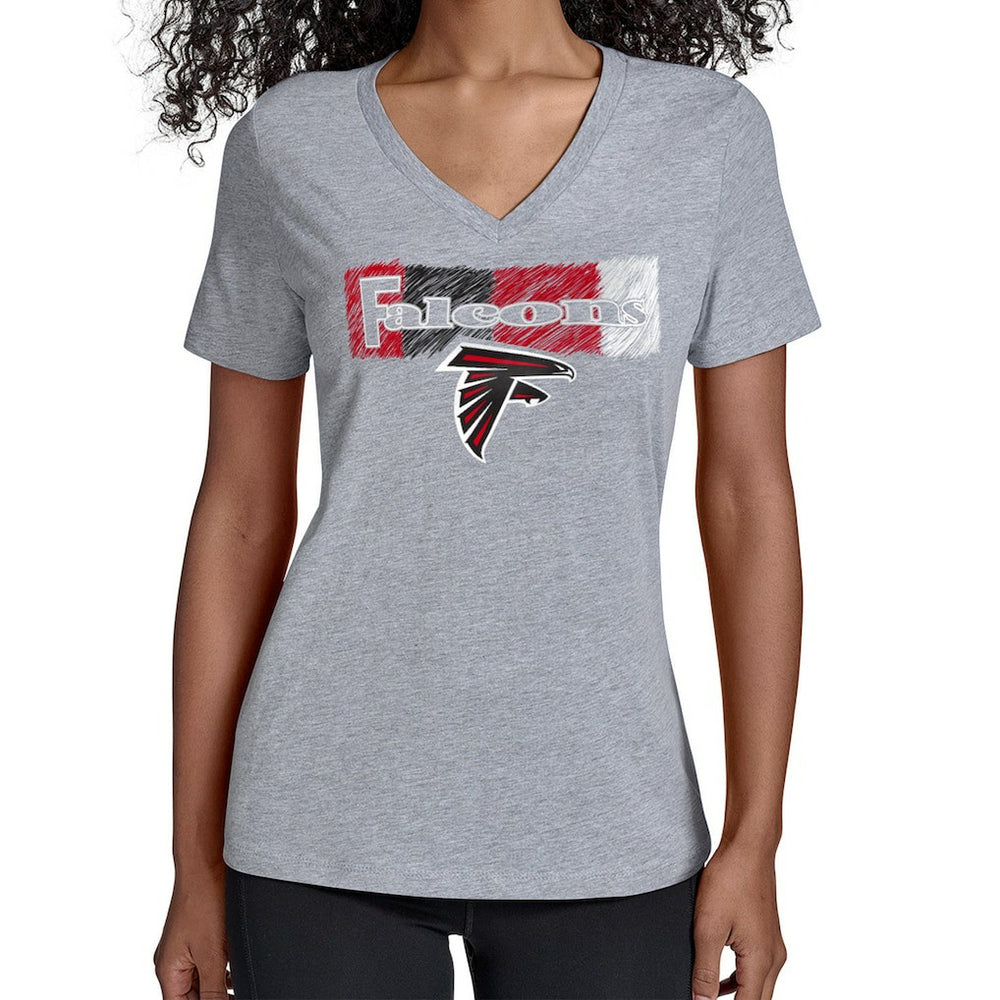 Atlanta Falcons Starter Women's Color Shading V-Neck T-Shirt - Gray - NFL