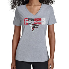 Atlanta Falcons Starter Women's Color Shading V-Neck T-Shirt - Gray - NFL