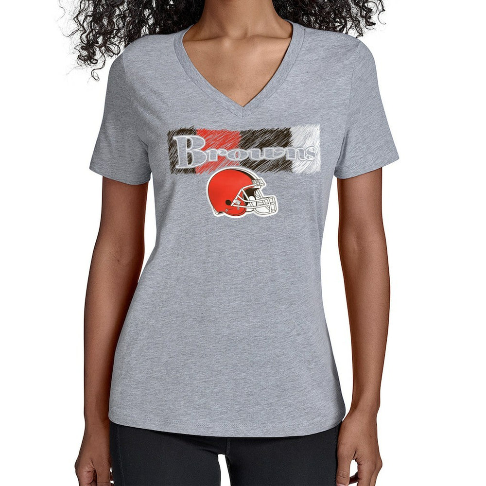 Cleveland Browns Starter Women's Color Shading V-Neck T-Shirt - Gray - NFL