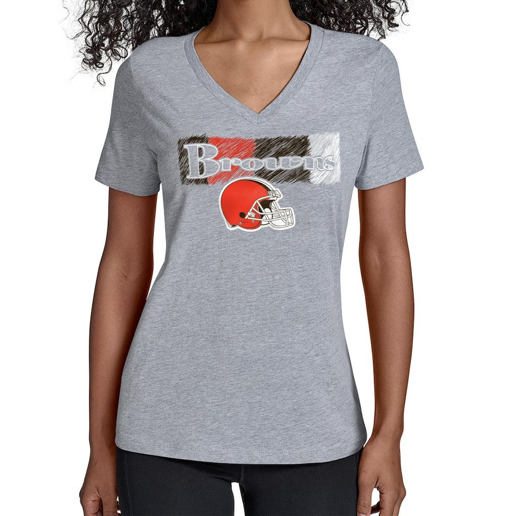 Cleveland Browns Starter Women's Color Shading V-Neck T-Shirt - Gray - NFL