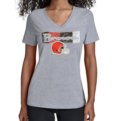 Cleveland Browns Starter Women's Color Shading V-Neck T-Shirt - Gray - NFL