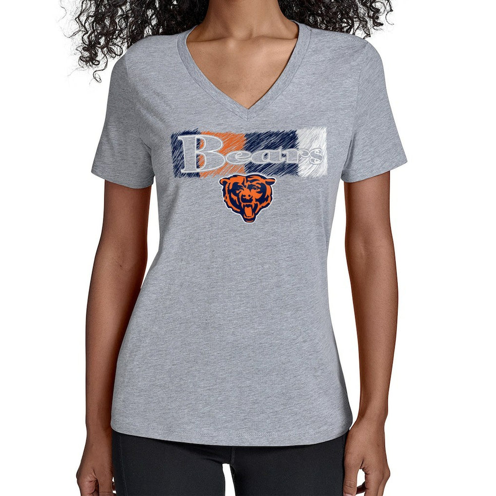 Chicago Bears Starter Women's Color Shading V-Neck T-Shirt - Gray - NFL