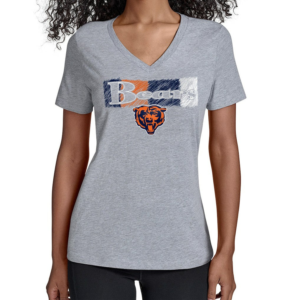 Chicago Bears Starter Women's Color Shading V-Neck T-Shirt - Gray - NFL