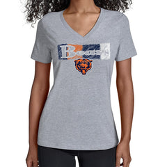 Chicago Bears Starter Women's Color Shading V-Neck T-Shirt - Gray - NFL