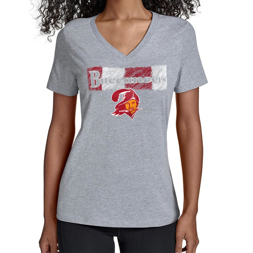 Tampa Bay Buccaneers Starter Women's Color Shading V-Neck T-Shirt - Gray - NFL