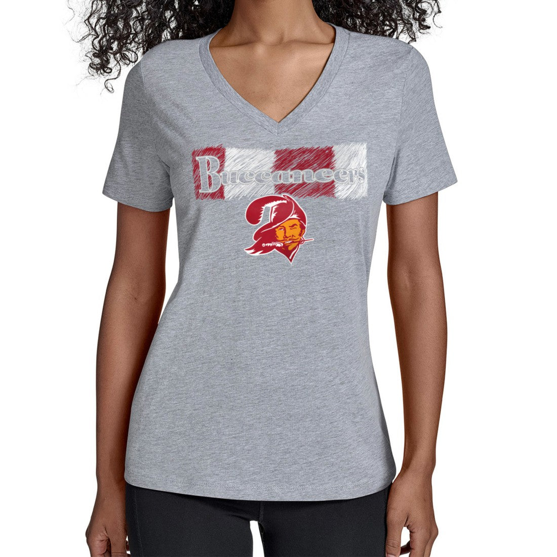 Tampa Bay Buccaneers Starter Women's Color Shading V-Neck T-Shirt - Gray - NFL