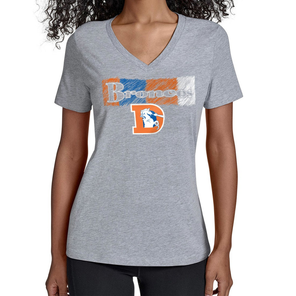 Denver Broncos Starter Women's Color Shading V-Neck T-Shirt - Gray - NFL
