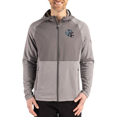 New England Patriots Cutter & Buck Peshastin Eco Fleece Recycled Raglan Full-Zip Tri-Blend Hybrid Jacket - Heather Gray - NFL