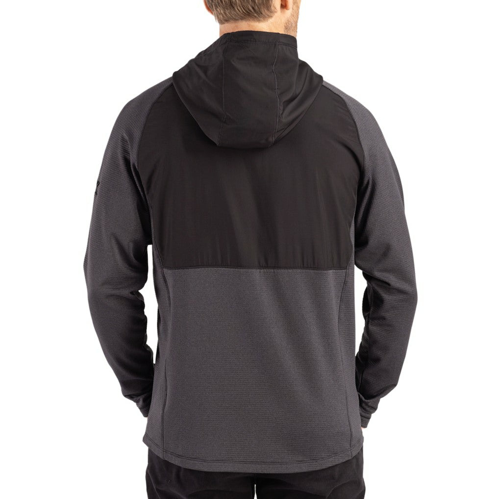 San Francisco 49ers Cutter & Buck Peshastin Eco Fleece Recycled Raglan Full-Zip Tri-Blend Hybrid Jacket - Heather Black - NFL