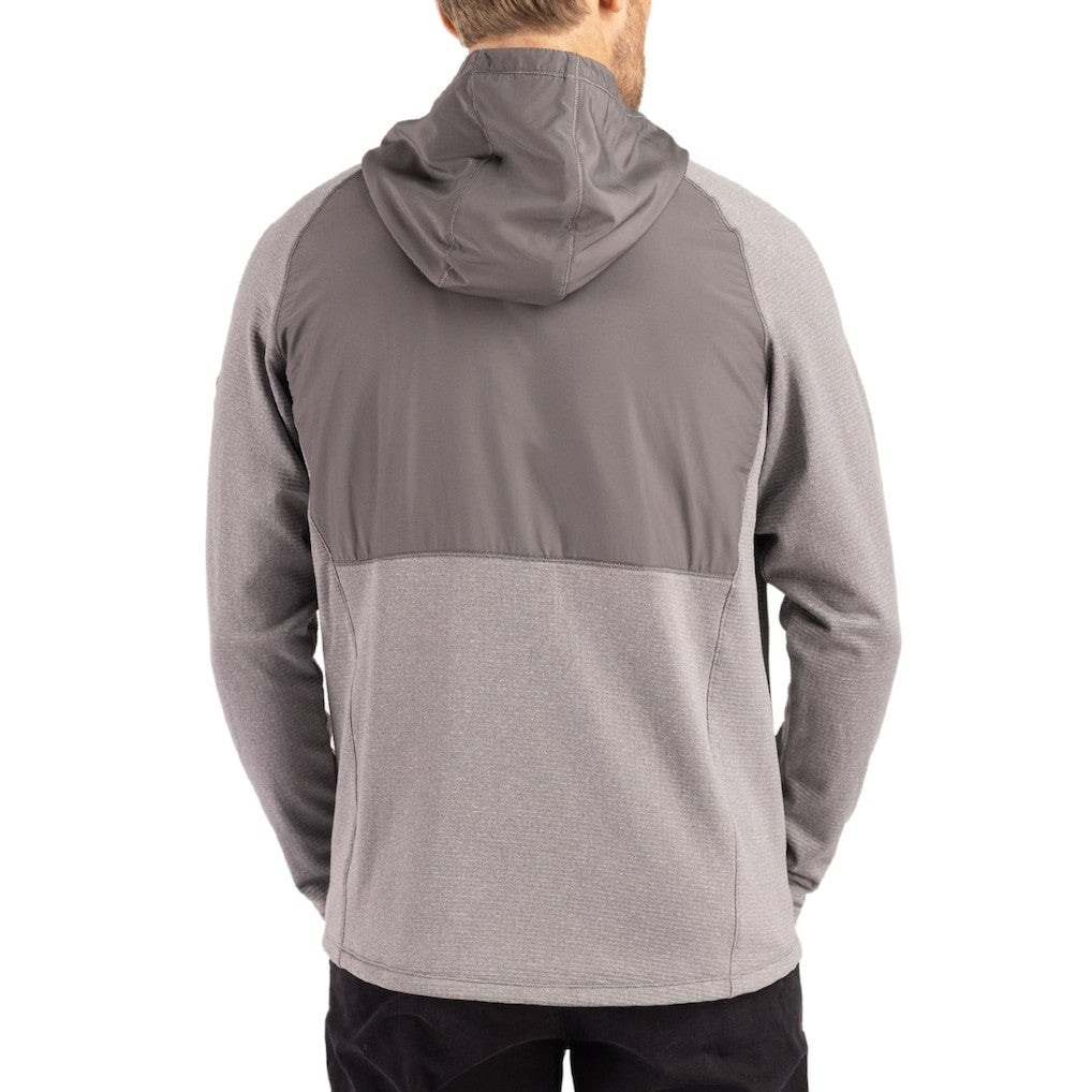 New York Giants Cutter & Buck Peshastin Eco Fleece Recycled Raglan Full-Zip Tri-Blend Hybrid Jacket - Heather Gray - NFL