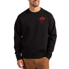 Buffalo Bills Cutter & Buck Throwback Roam Recycled Raglan Pullover Sweatshirt - Black - NFL