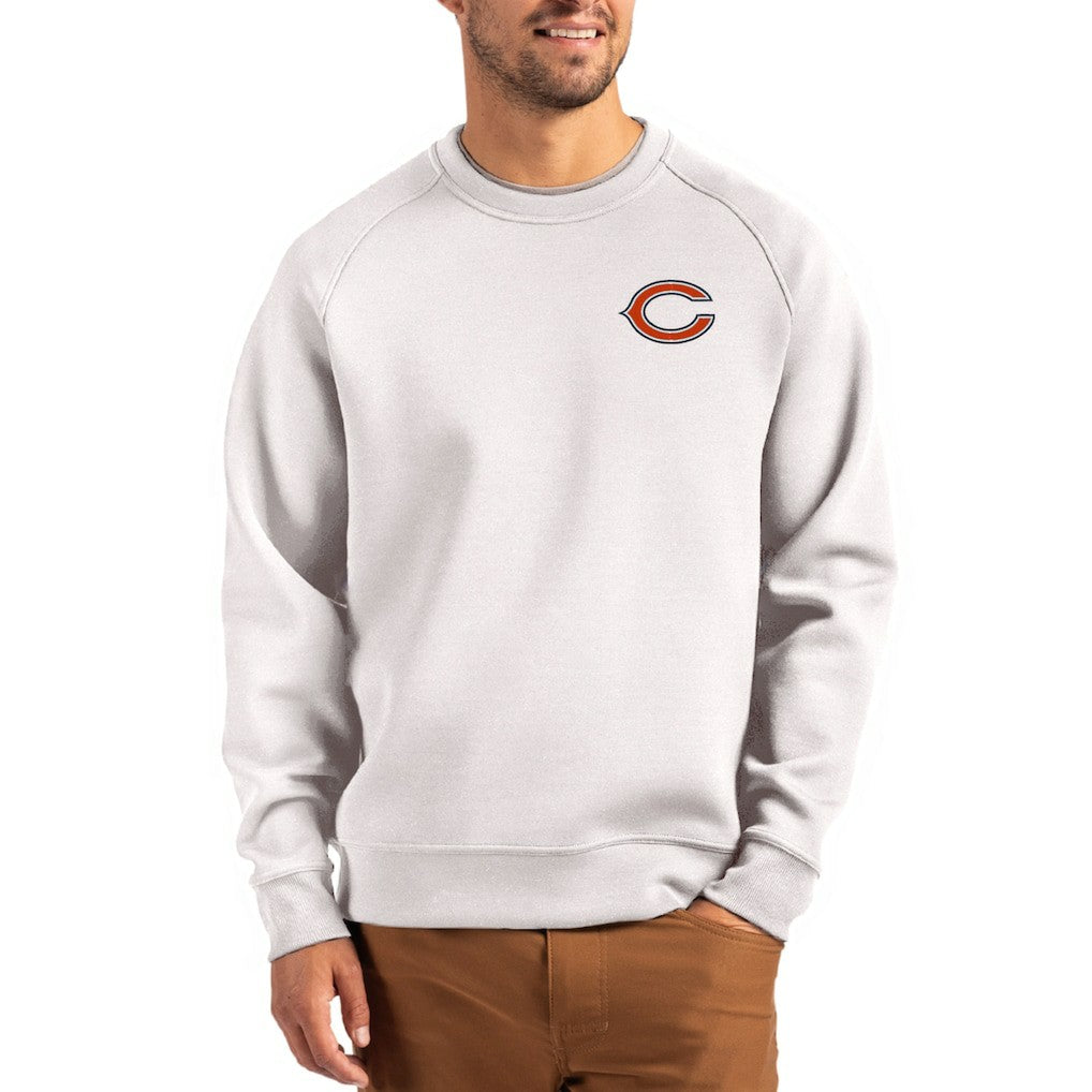 Chicago Bears Cutter & Buck Team Logo Roam Recycled Raglan Pullover Sweatshirt - Gray - NFL