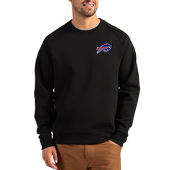 Buffalo Bills Cutter & Buck Primary Logo Roam Recycled Raglan Pullover Sweatshirt - Black - NFL