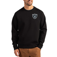 Las Vegas Raiders Cutter & Buck Primary Logo Roam Recycled Raglan Pullover Sweatshirt - Black - NFL