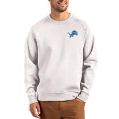 Detroit Lions Cutter & Buck Primary Logo Roam Recycled Raglan Pullover Sweatshirt - Gray - NFL