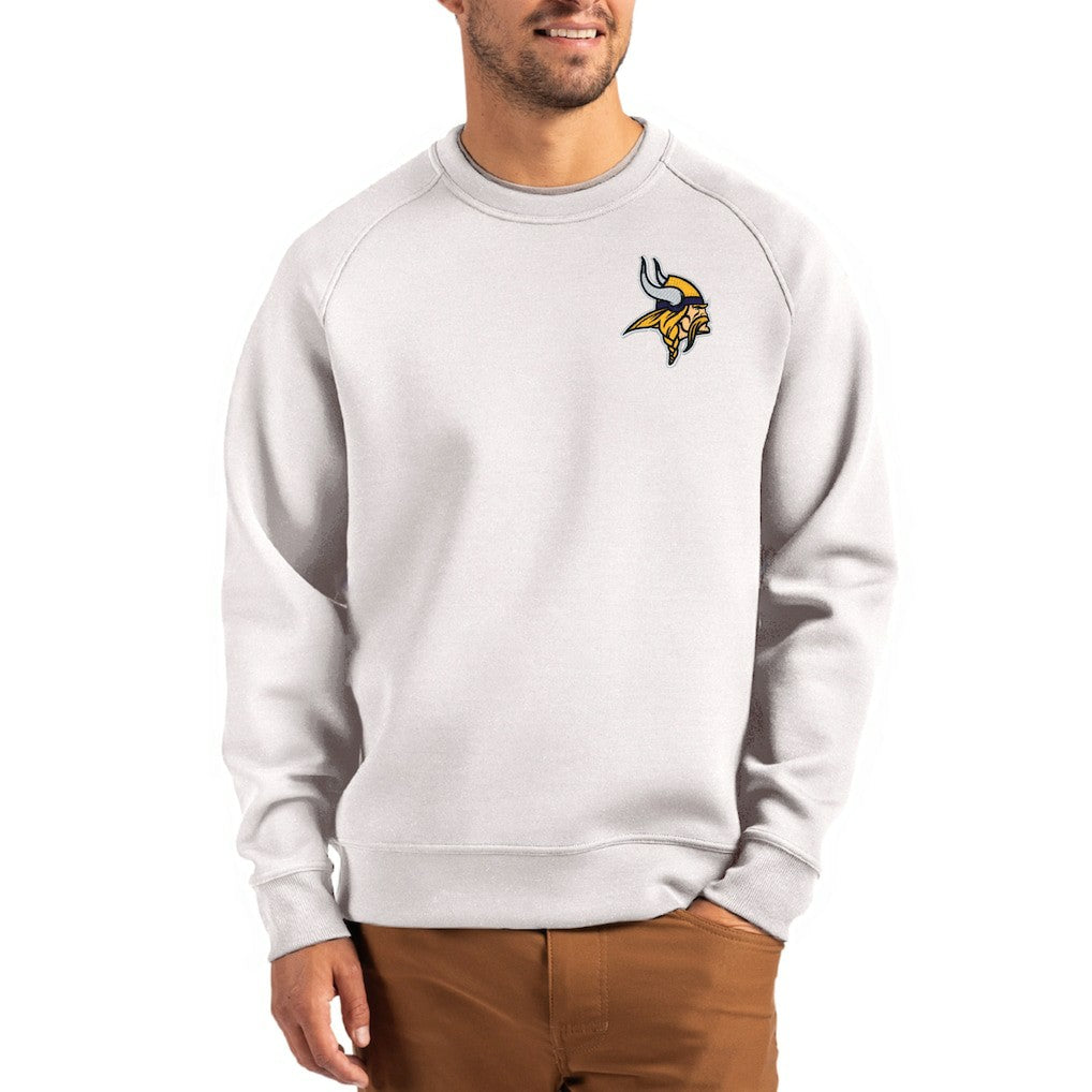 Minnesota Vikings Cutter & Buck Primary Logo Roam Recycled Raglan Pullover Sweatshirt - Gray - NFL