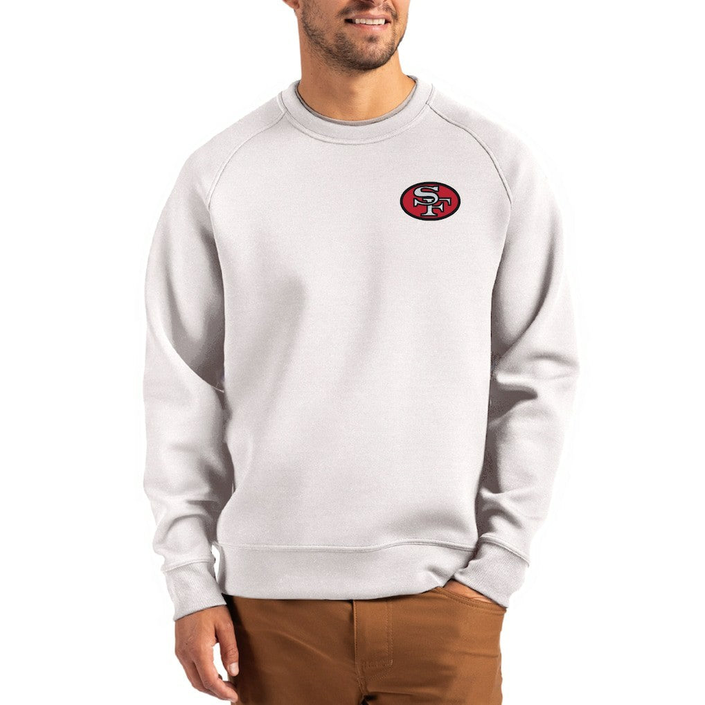 San Francisco 49ers Cutter & Buck Throwback Roam Recycled Raglan Pullover Sweatshirt - Gray - NFL