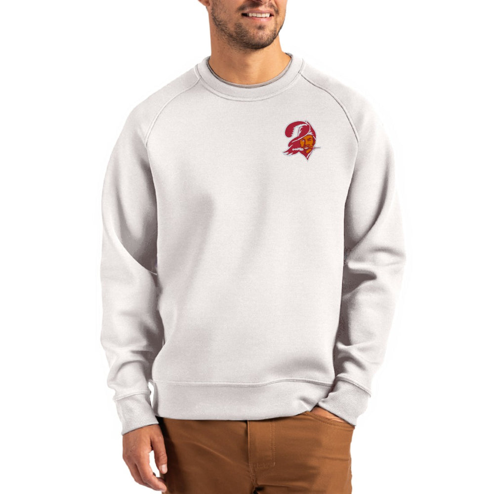 Tampa Bay Buccaneers Cutter & Buck Throwback Roam Recycled Raglan Pullover Sweatshirt - Gray - NFL