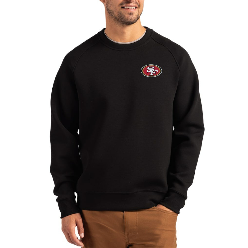 San Francisco 49ers Cutter & Buck Primary Logo Roam Recycled Raglan Pullover Sweatshirt - Black - NFL